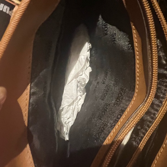 MICHAEL KORS Jet Set Brown Leather Snap Pocket Nylon Tote & wallet - Picture 9 of 12